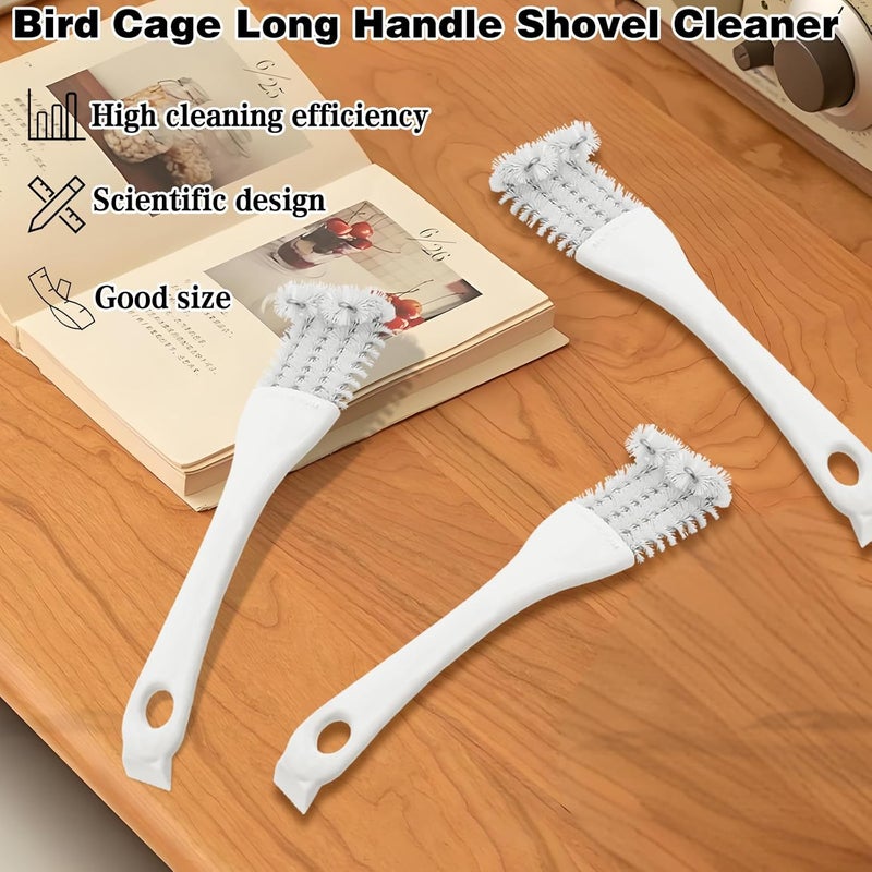 CYUXING 4pcs Birdcage Long-Handled Shovel Cleaner, Bird Cage Tool Accessories Supplies, for Better Cleaning of Bird Droppings from Pet Cages Parrot Cages Bird Perches - Image 3